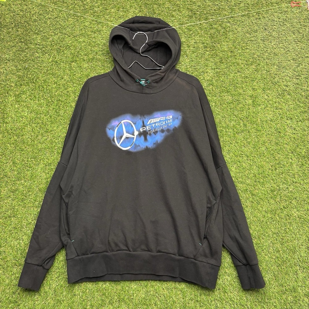 Mercedes AMG Petronas Sweatshirt Mens Large F1 Formula 1 Puma Black y2k